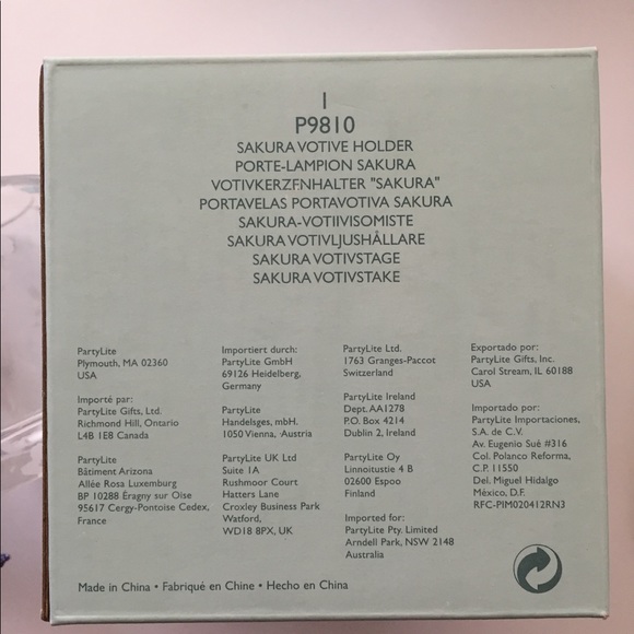 Partylite Sakura clear transparent glass etched cherry blossom candle holder new - Picture 9 of 10